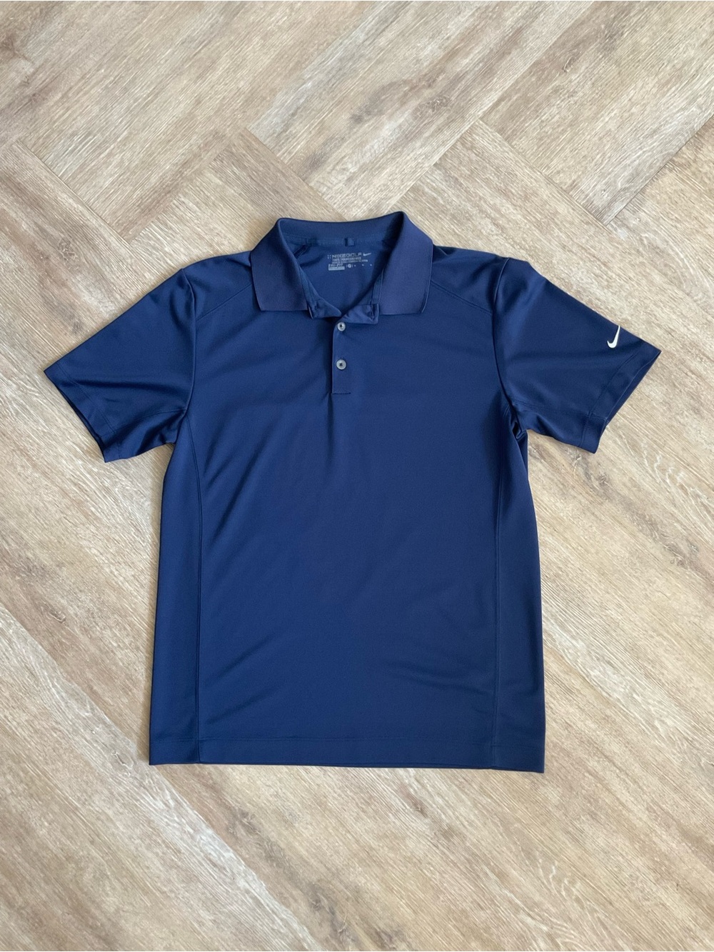 Nike Men’s Navy Polo Shirt with Sleeve Swoosh